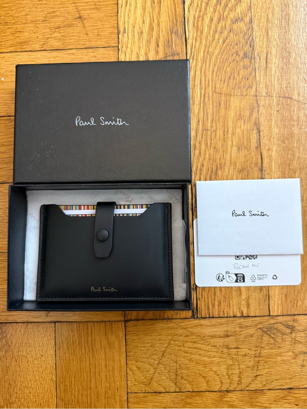 Paul Smith
Black Leather Credit Hard Holder With ‘Signature Stripe’ Pull Out - Picture 2 of 14